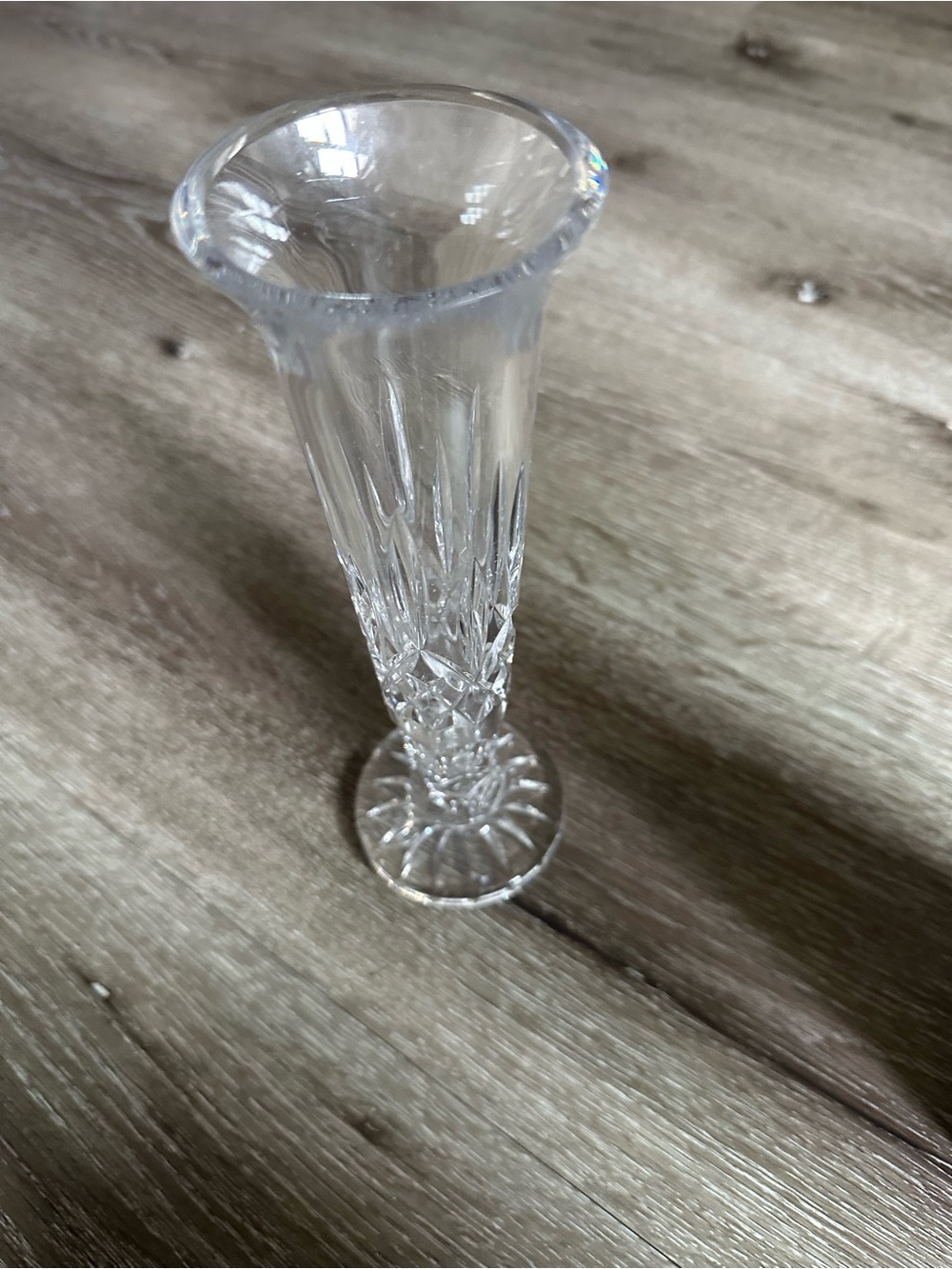 Macy's Clear Cut Crystal Bud Vase